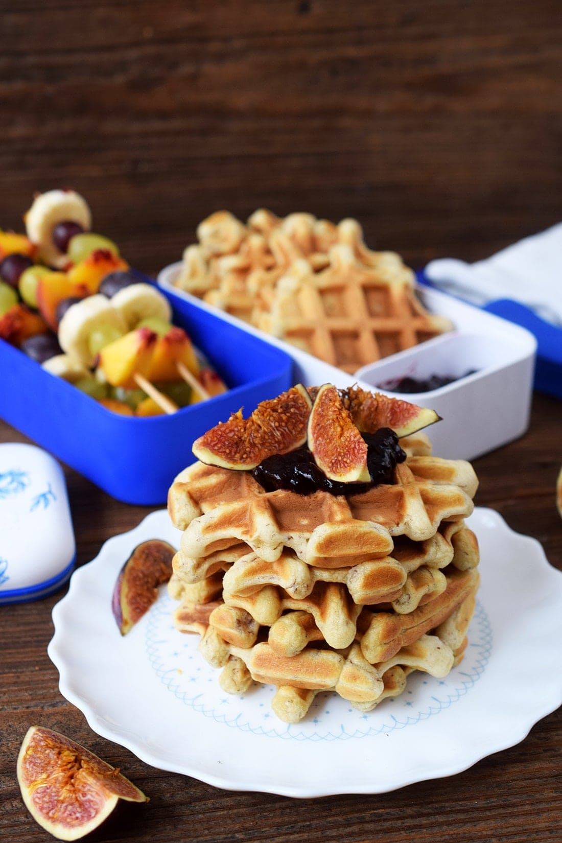 Wegańskie, bezglutenowe gofry z puree z bananów