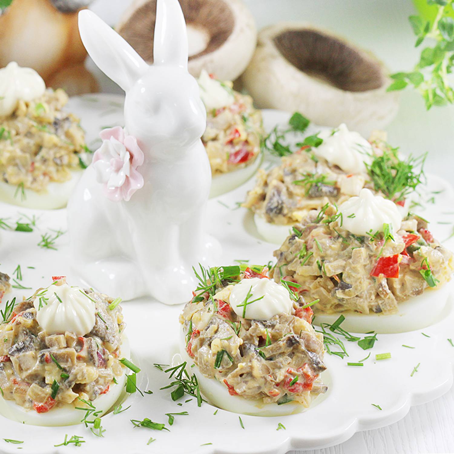 Jajka faszerowane pieczarkami