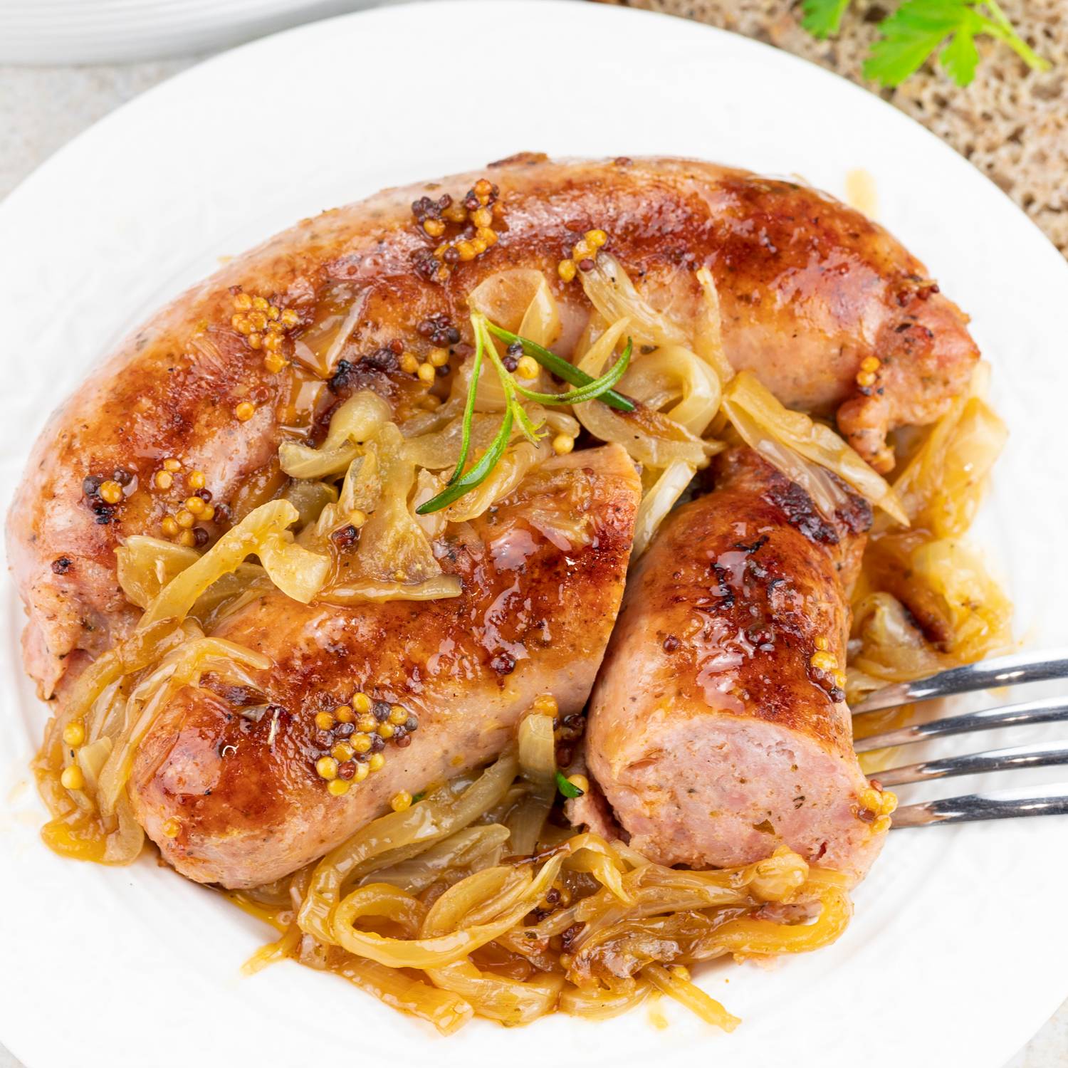 Biała kiełbasa pieczona